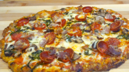 Pizza crust made of chicken