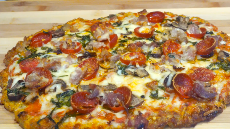 Pizza crust made of chicken